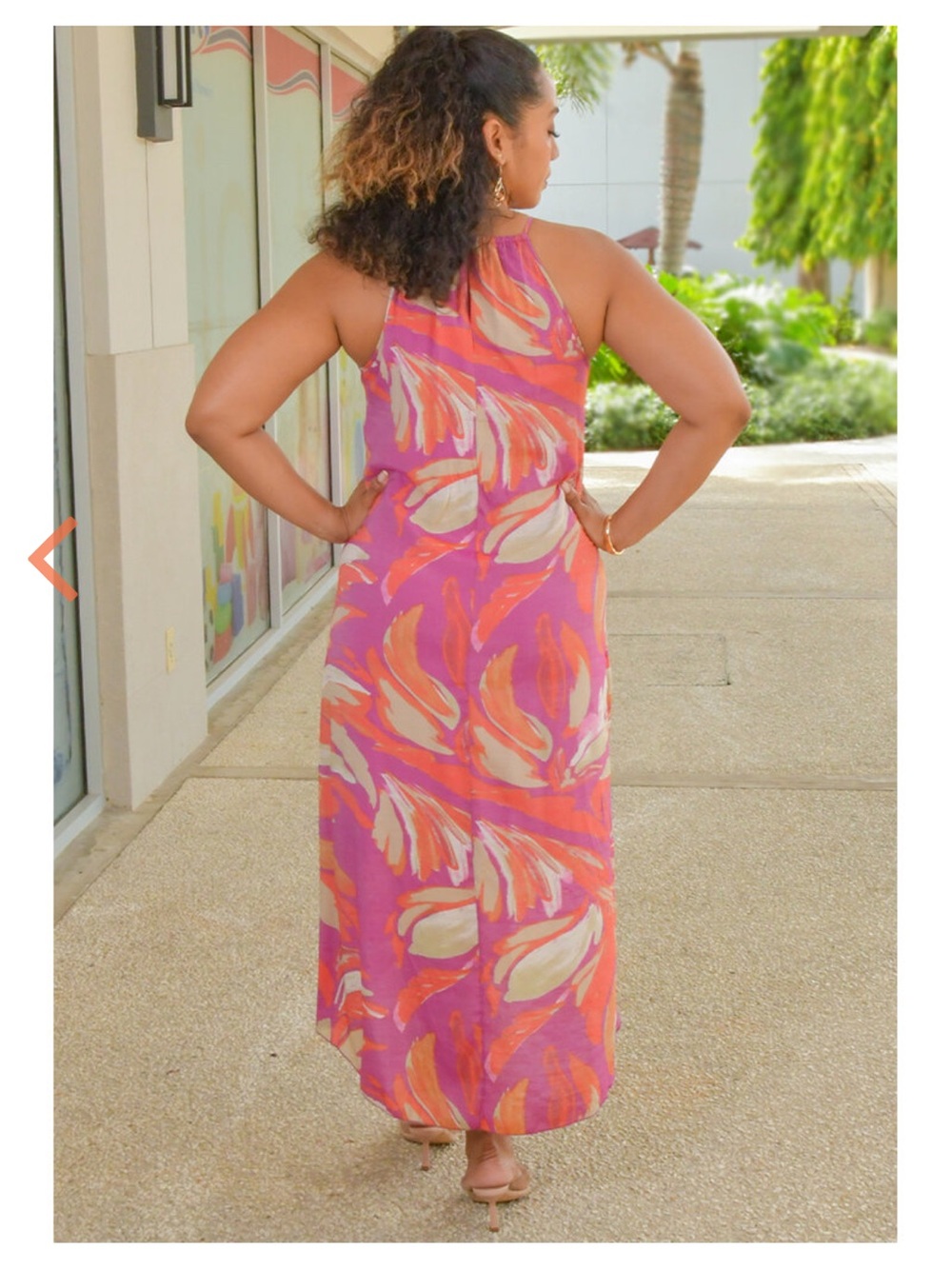 Mlle Gabrielle Maxi Dress Size XL High Low Sleeveless Keyhole Pink Floral New - Picture 2 of 15